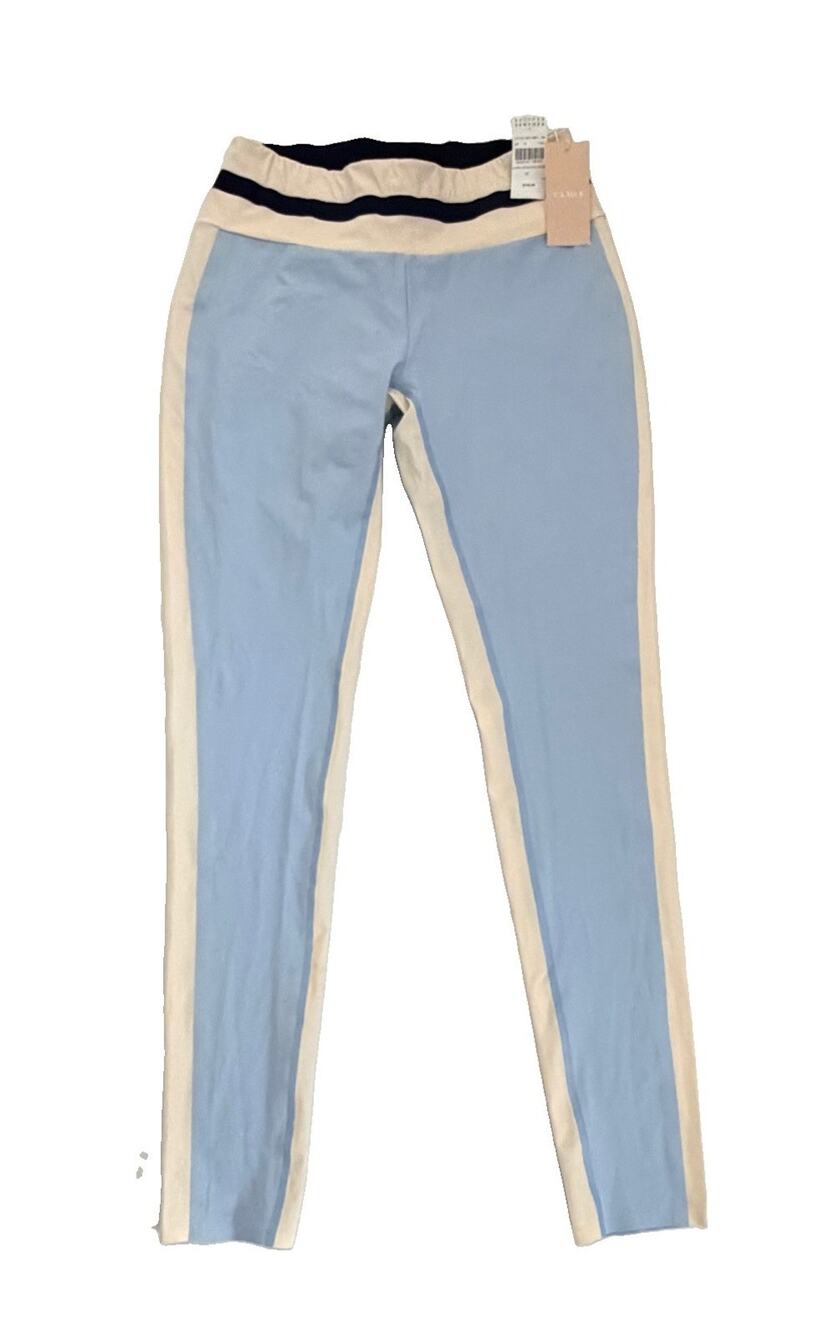 New VAARA Flo Tuxedo Active Stretch Leggings in Celeste Blue Mid-rise $119 NWT M